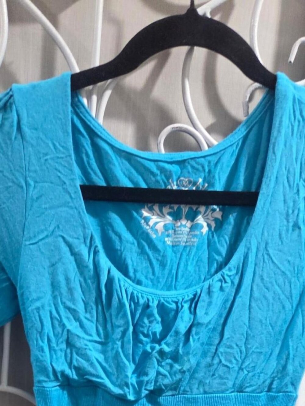 Derek Heart blue top with ruched detailing #y2k #festival